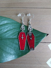 Load image into Gallery viewer, Gothic Bat and Coffin Earrings
