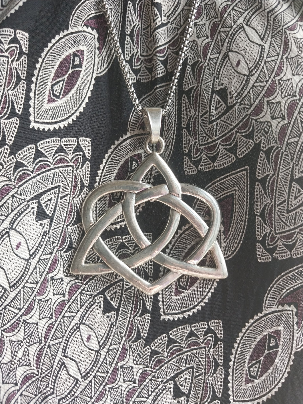 Large Triquetra Heart Pendant and Necklace