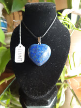 Load image into Gallery viewer, Lapis Lazuli Heart Shaped Pendant Necklaces
