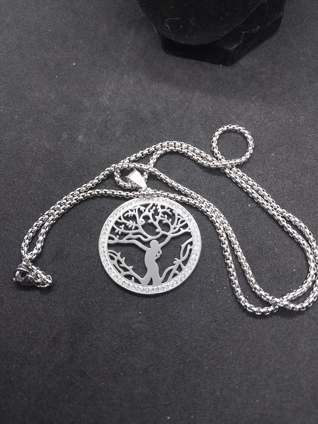 Stainless Steel Woman Tree Of Life Necklace