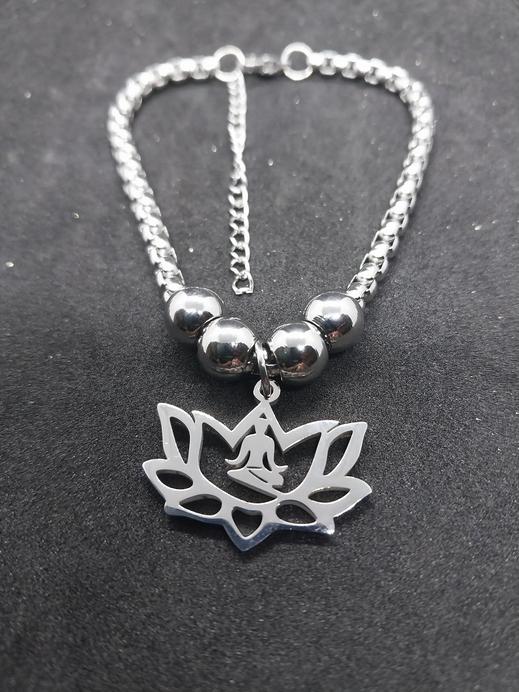 Stainless Steel Lotus Bracelet