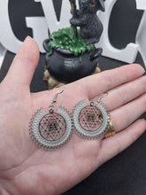 Load image into Gallery viewer, Stainless Steel Sri Yantra Earrings
