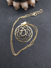 Load image into Gallery viewer, Stainless Steel Gold Coloured Yoga Flower Of Life Necklace

