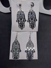 Load image into Gallery viewer, Stainless Steel Hamsa Hand Earrings
