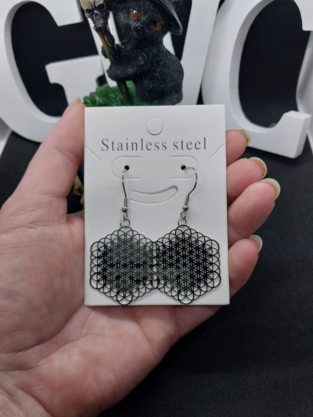 Stainless Steel Flower of Life Earrings