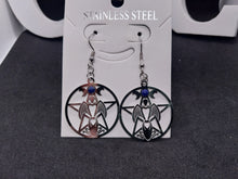 Load image into Gallery viewer, Stainless Steel Angel Pentagram Earrings

