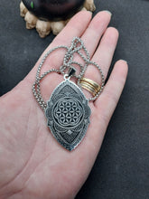 Load image into Gallery viewer, Stainless Steel Long Flower of Life Necklace
