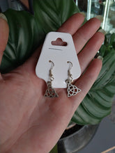 Load image into Gallery viewer, Small Silver Coloured Triquetra Earrings
