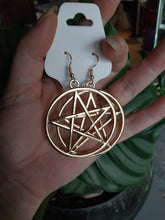 Load image into Gallery viewer, Large Gold and Silver Coloured Pentagram Earrings
