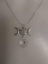 Load image into Gallery viewer, Triple Moon Silver Plated Earring and Necklace Sets
