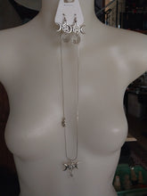 Load image into Gallery viewer, Triple Moon Silver Plated Earring and Necklace Sets
