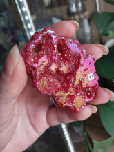 Load image into Gallery viewer, Red Rainbow Titanium Geode 2
