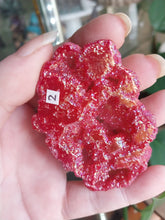 Load image into Gallery viewer, Red Rainbow Titanium Geode 2
