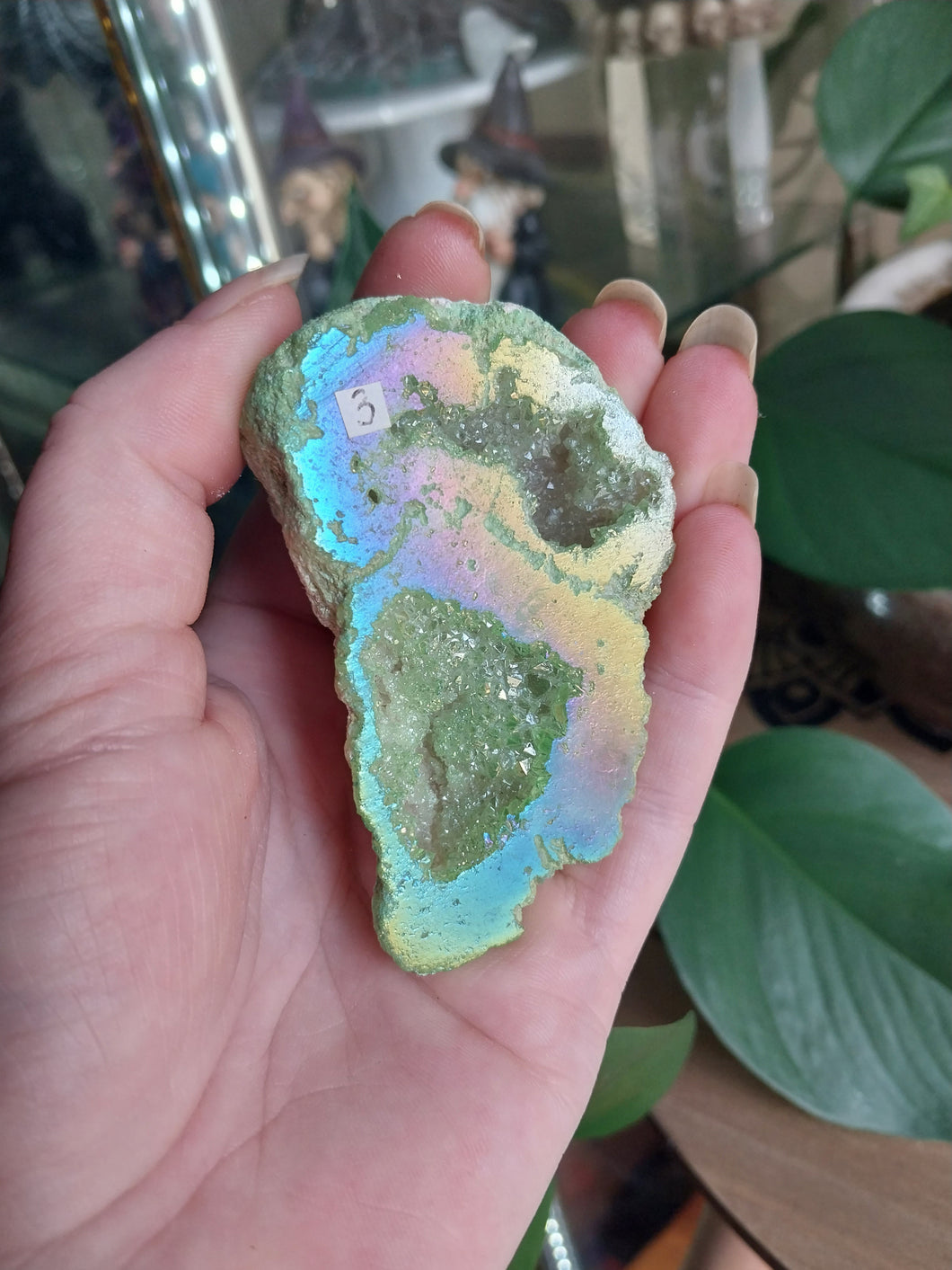 Green Rainbow Titanium Geode 3