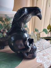 Load image into Gallery viewer, Raven on Skull Resin Statue
