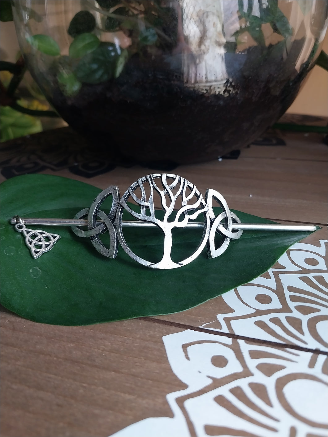 Triquetra Tree of Life Hair Pin