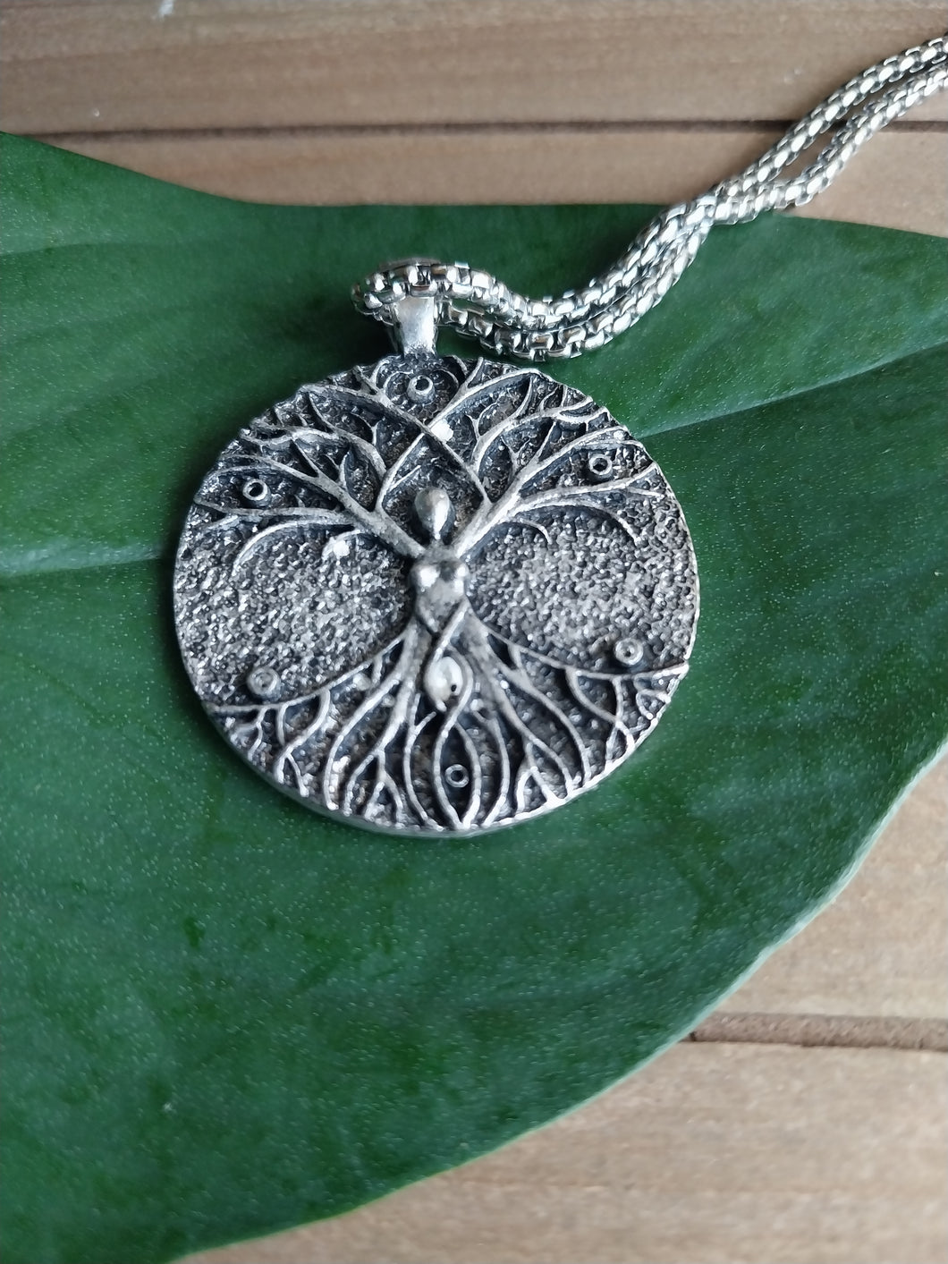 Double Sided Tree of Life Goddess Pendant Necklace