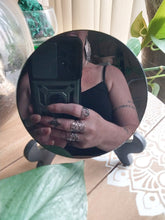 Load image into Gallery viewer, 10cm Black Obsidian Scrying Mirror with stand
