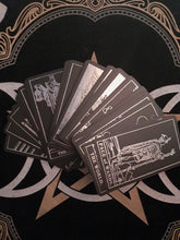 Load image into Gallery viewer, Silver Gilded Rider Waite Tarot Cards and Guidebook
