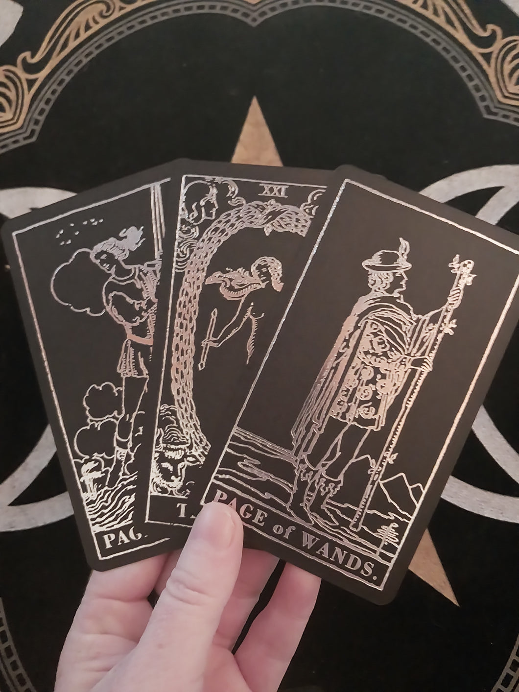 Silver Gilded Rider Waite Tarot Cards and Guidebook