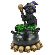 Load image into Gallery viewer, Witch Cat Stirring Magical Cauldron
