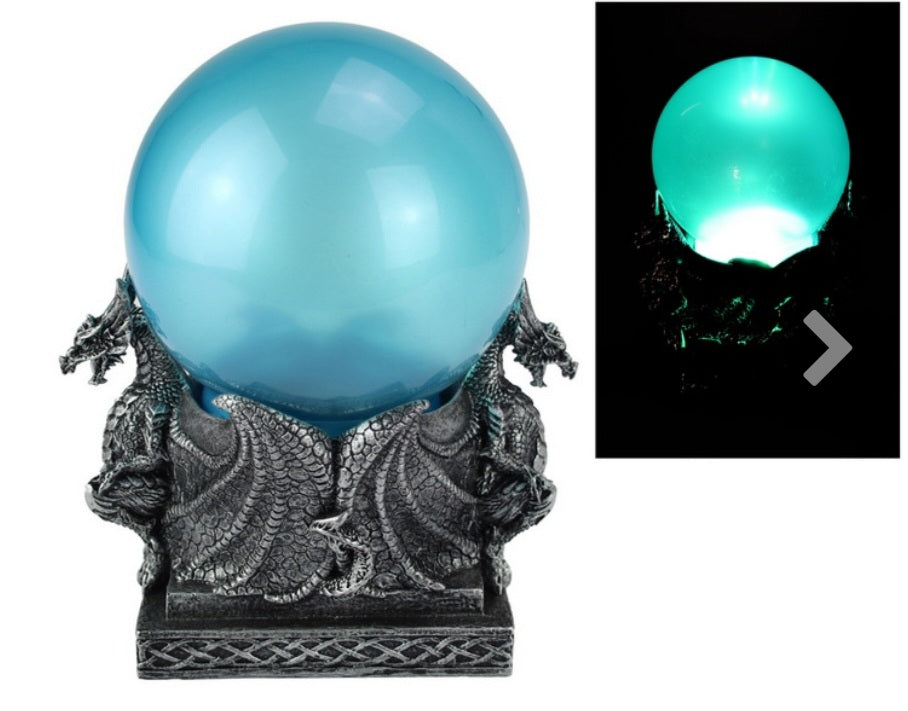 Silver Dragon Light Up Blue Ball