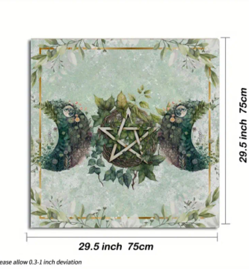 Triple Moon Earth Pentacle Altar/Tarot Cloth