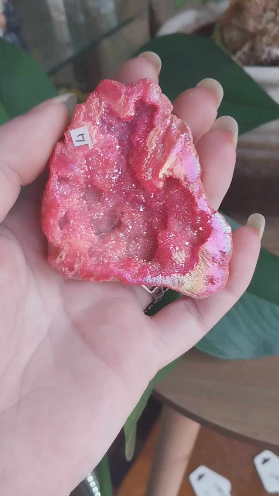 Pink Rainbow Titanium Geode 4