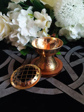 Load image into Gallery viewer, Brass Pentacle Incense Burner
