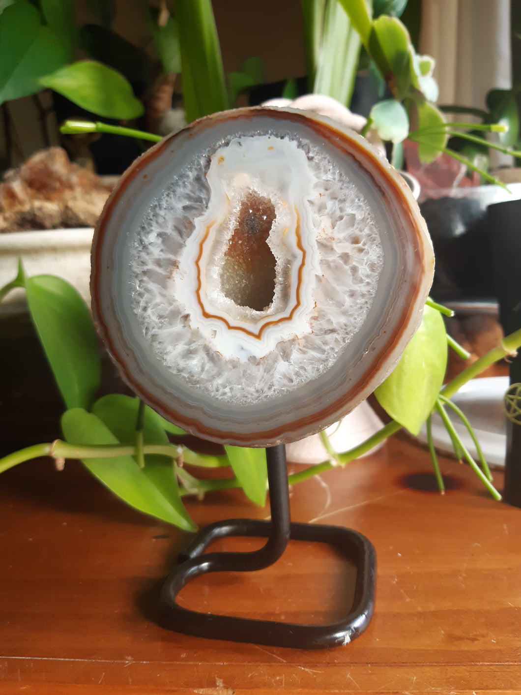 Agate Geode On Stand
