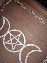 Load image into Gallery viewer, Triple Moon Pentagram Wooden Serving Tray
